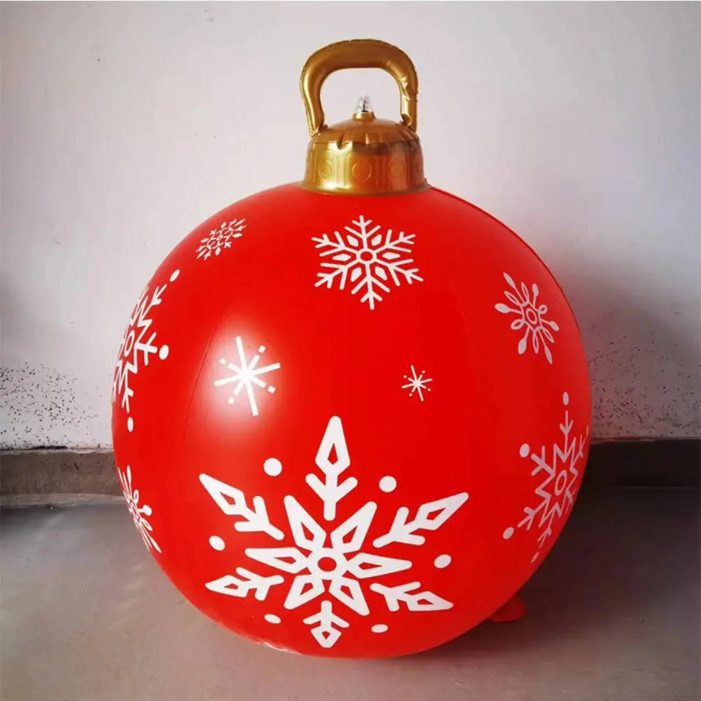 24 Inch Light Up PVC Inflatable Christmas Ball Outdoor Christmas Decorations with Light Christmas Decorations Ball Holiday Decor Avivanastore