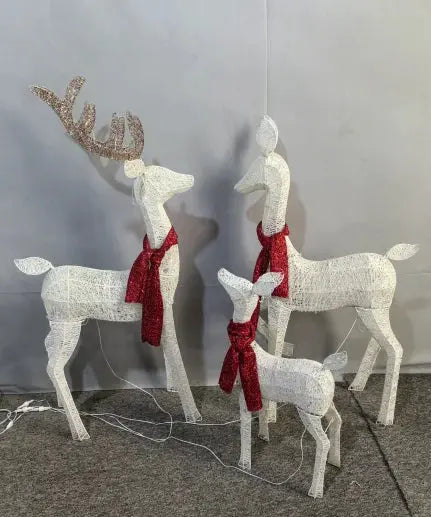 3-Piece Large Lighted Christmas Deer Family Set Outdoor Yard Decoration with 210 LED Lights Christmas Decorations Christmas Deer Avivanastore