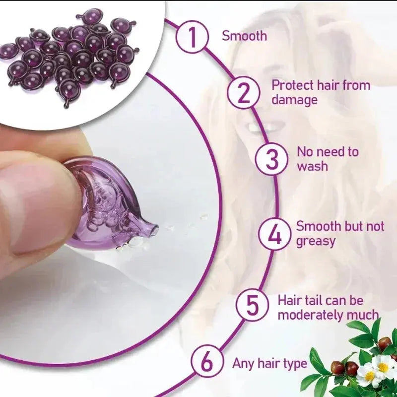 Hair Vitamin Capsule Keratin Oil Fast Restore Soft Smooth Shiny Hair Care Nourish Repair Hair Damaged Splitting Treatment Produc Avivanastore