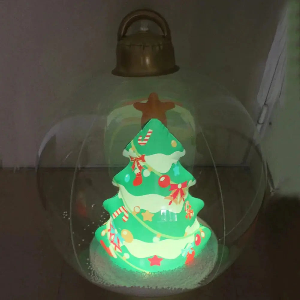24 Inch Light Up PVC Inflatable Christmas Ball Outdoor Christmas Decorations with Light Christmas Decorations Ball Holiday Decor Avivanastore