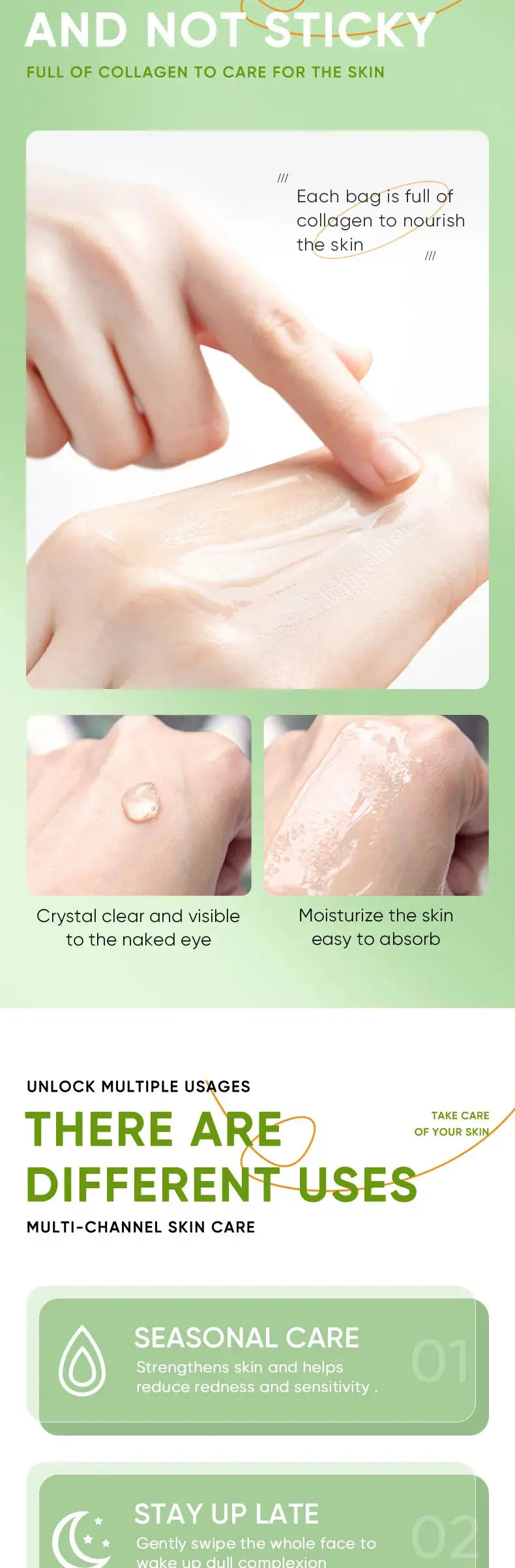 20pcs Aloe Vera Gel Portable Facial Mask Soothing And Repairing After Moisturizing Hydrating Shrink Pores Sleep Mask Skin Care Avivanastore