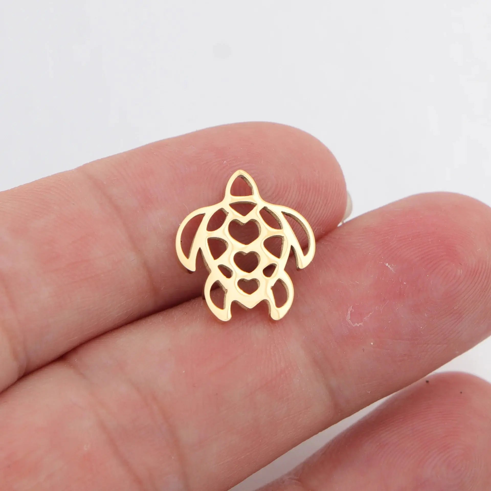 5pcs/lot Mirror Polished Stainless Steel Turtle Shell Starfish Sailboat Tortoise Charms Pendants for DIY Jewelry Making