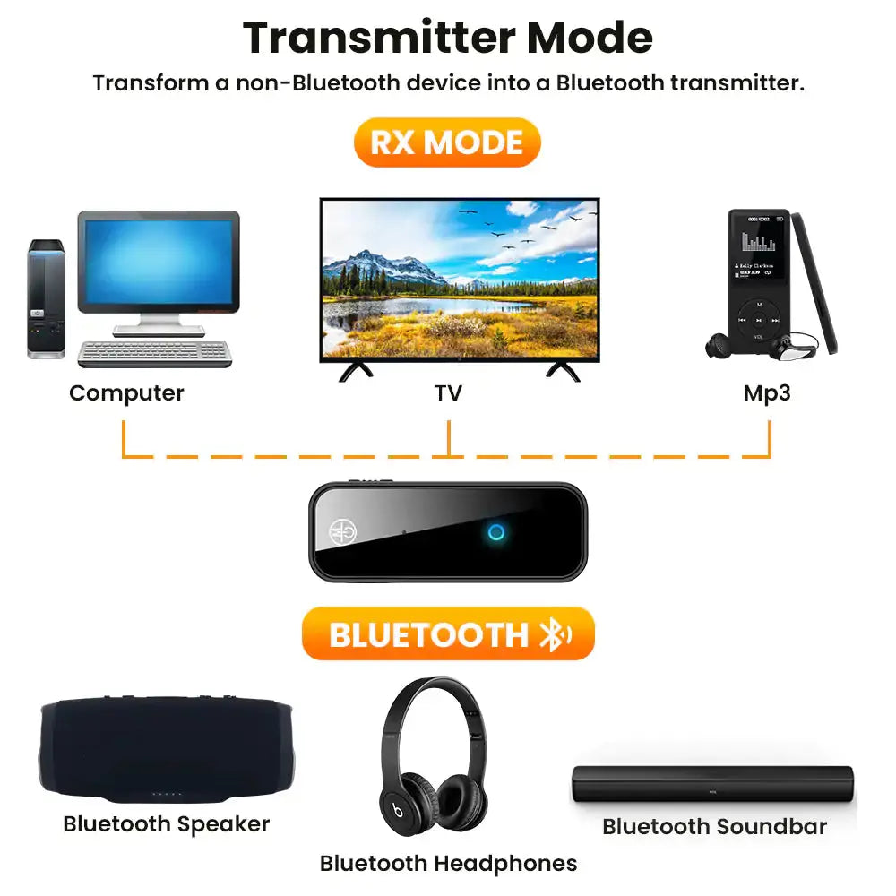 2 In 1 Bluetooth 5.0 USB Wireless Transmitter Avivanastore