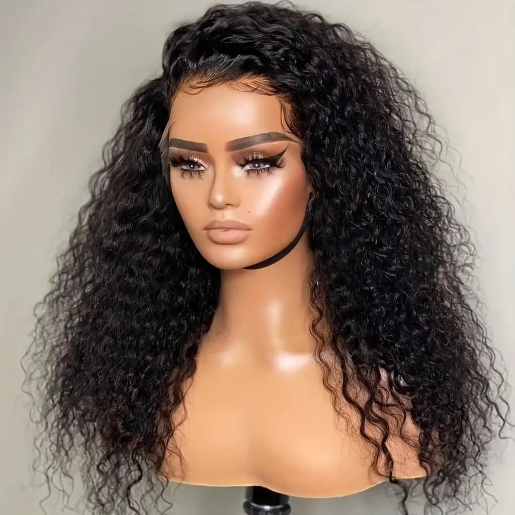 250% Density Deep Curly Wigs Human Hair Curly Wave 4X4 HD Lace Front Wigs Human Hair Deep Wave Lace Clouse Wig 100% Brazilian Human Hair Wig Pre-Plucked Lace Wig With Baby Hair For Women