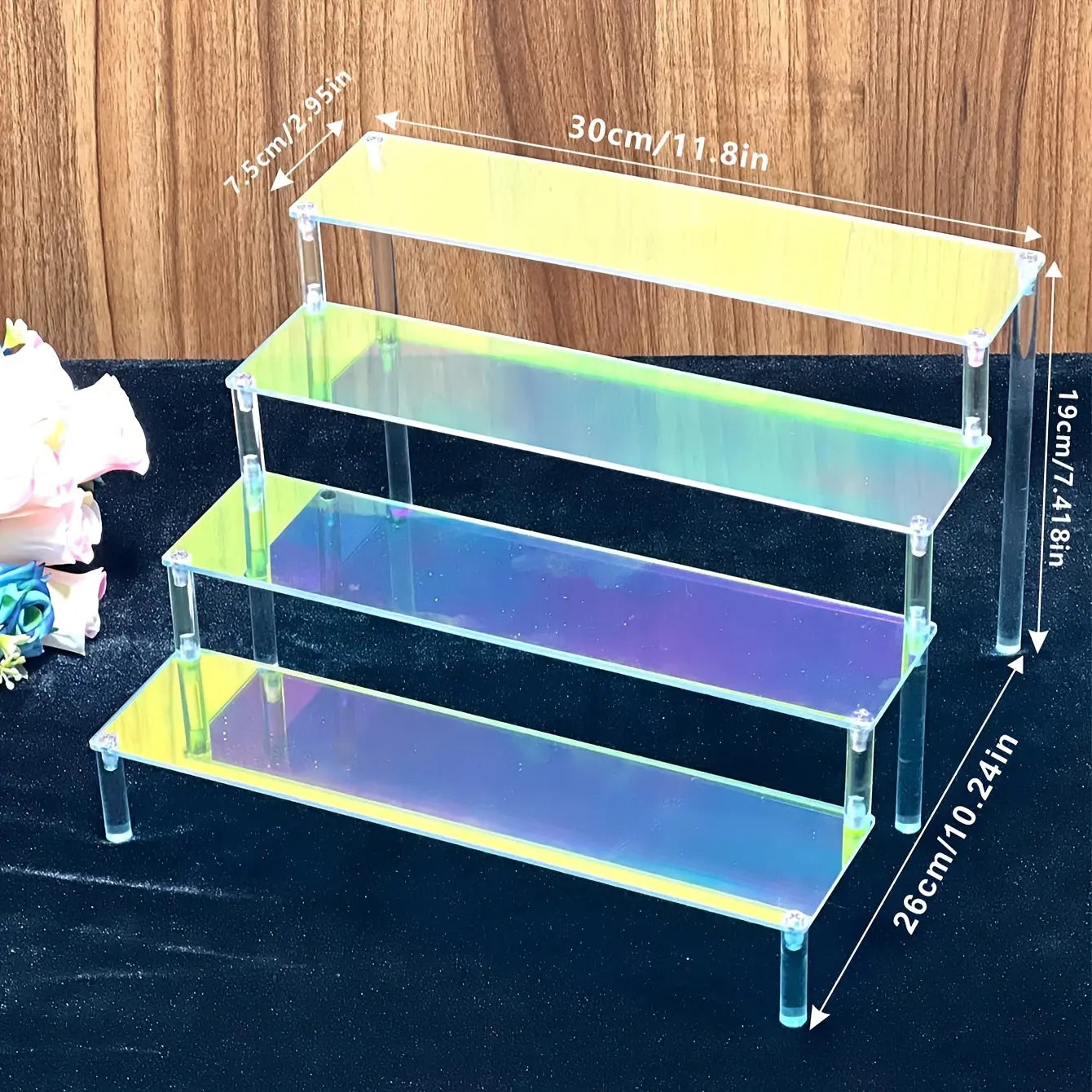 Luxury Colorful Acrylic Display Stand - Adjustable Multi-Layer Shelf for Jewelry, Cosmetics, Perfumes & Antiques - Perfect for Home Decor, Exhibition Rack Avivanastore