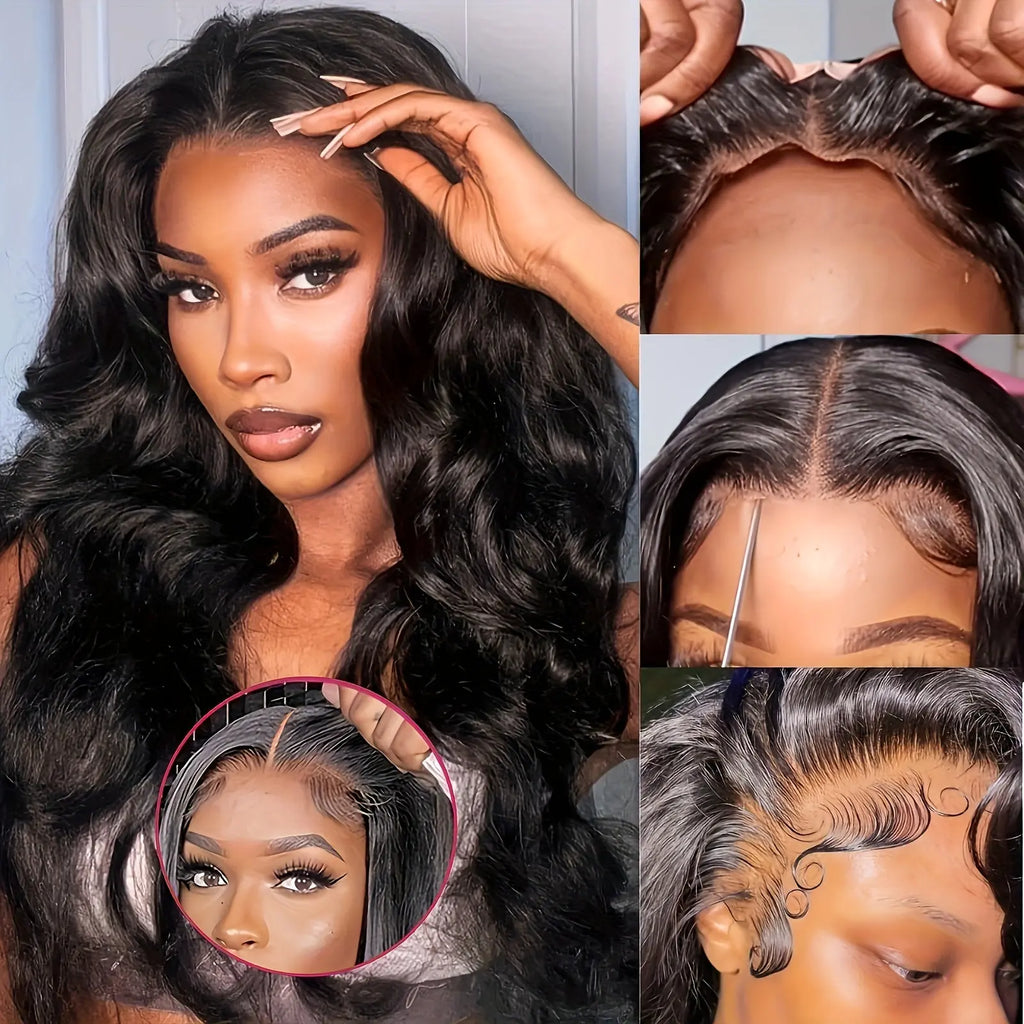 13x4 Brazilian Hair Wigs - Luxurious Smooth Body Wave, Glueless & HD Lace Front, Pre-Cut, Pre-Plucked, 180% Density, Effortless Style for Beginners - Perfect for All Women Seeking a Natural Look