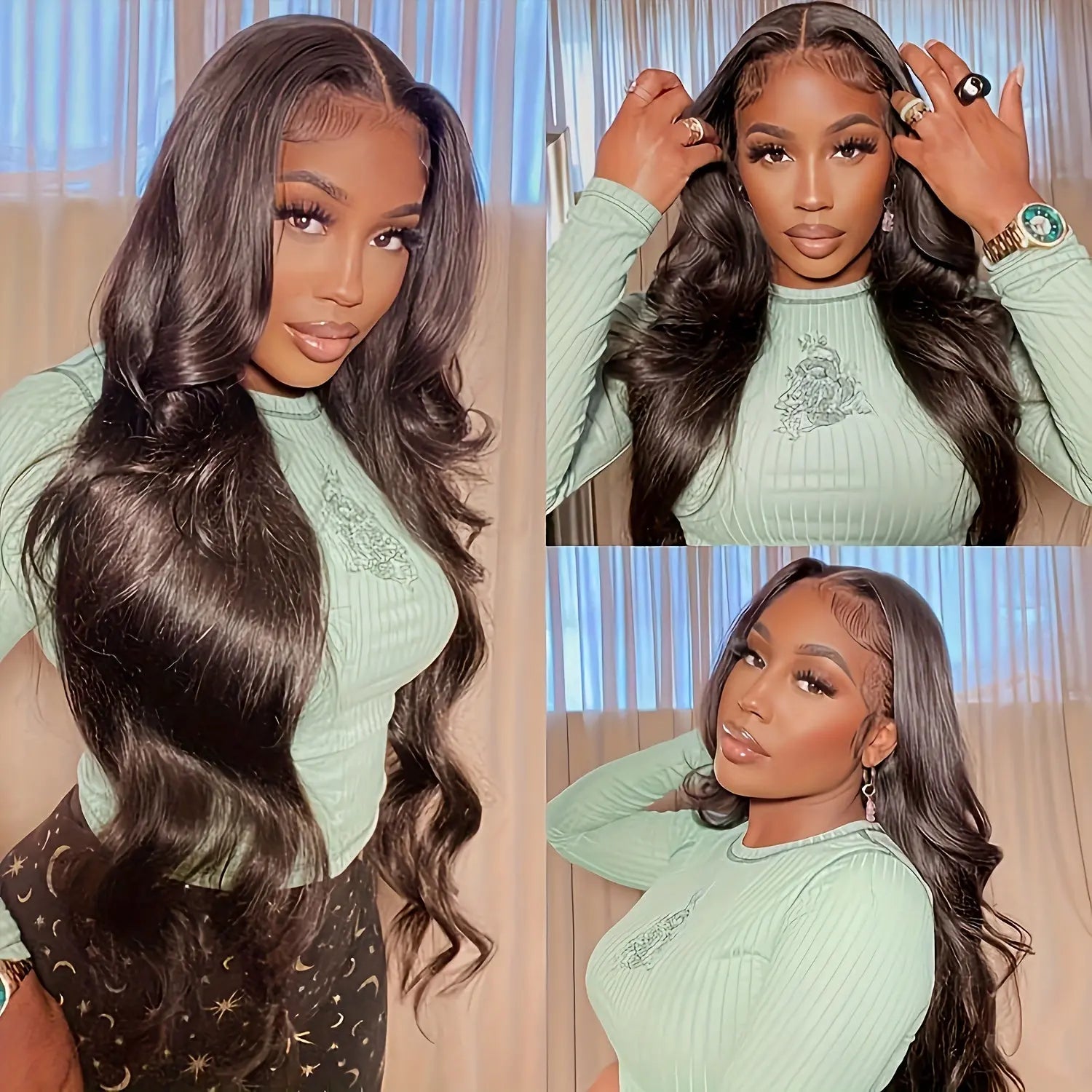 13x4 Brazilian Hair Wigs - Luxurious Smooth Body Wave, Glueless & HD Lace Front, Pre-Cut, Pre-Plucked, 180% Density, Effortless Style for Beginners - Perfect for All Women Seeking a Natural Look