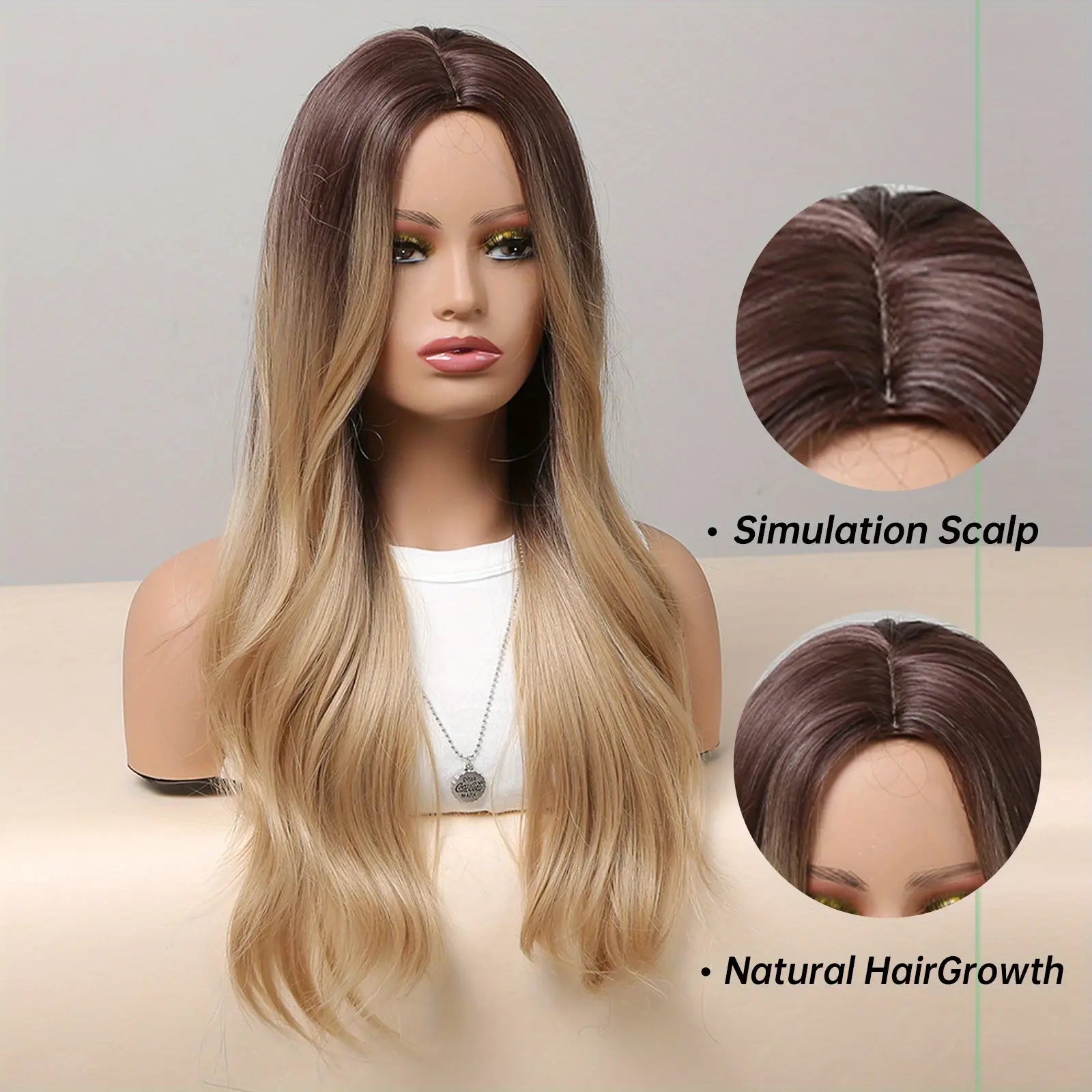 [Pink Hair Wigs] Pink 24 Inch Synthetic Fiber Hair Wigs With Bangs | Long Body Wave Hair Wigs For Women Girls | For Daily Party Cosplay Use Music Festival