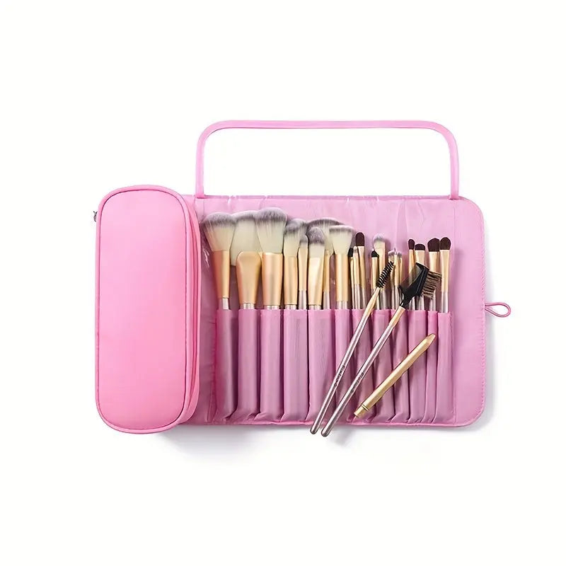 Large Capacity Makeup Brush Organizer Bag - Multi-Functional Korean Style Portable Cosmetic Pouch for Students Avivanastore
