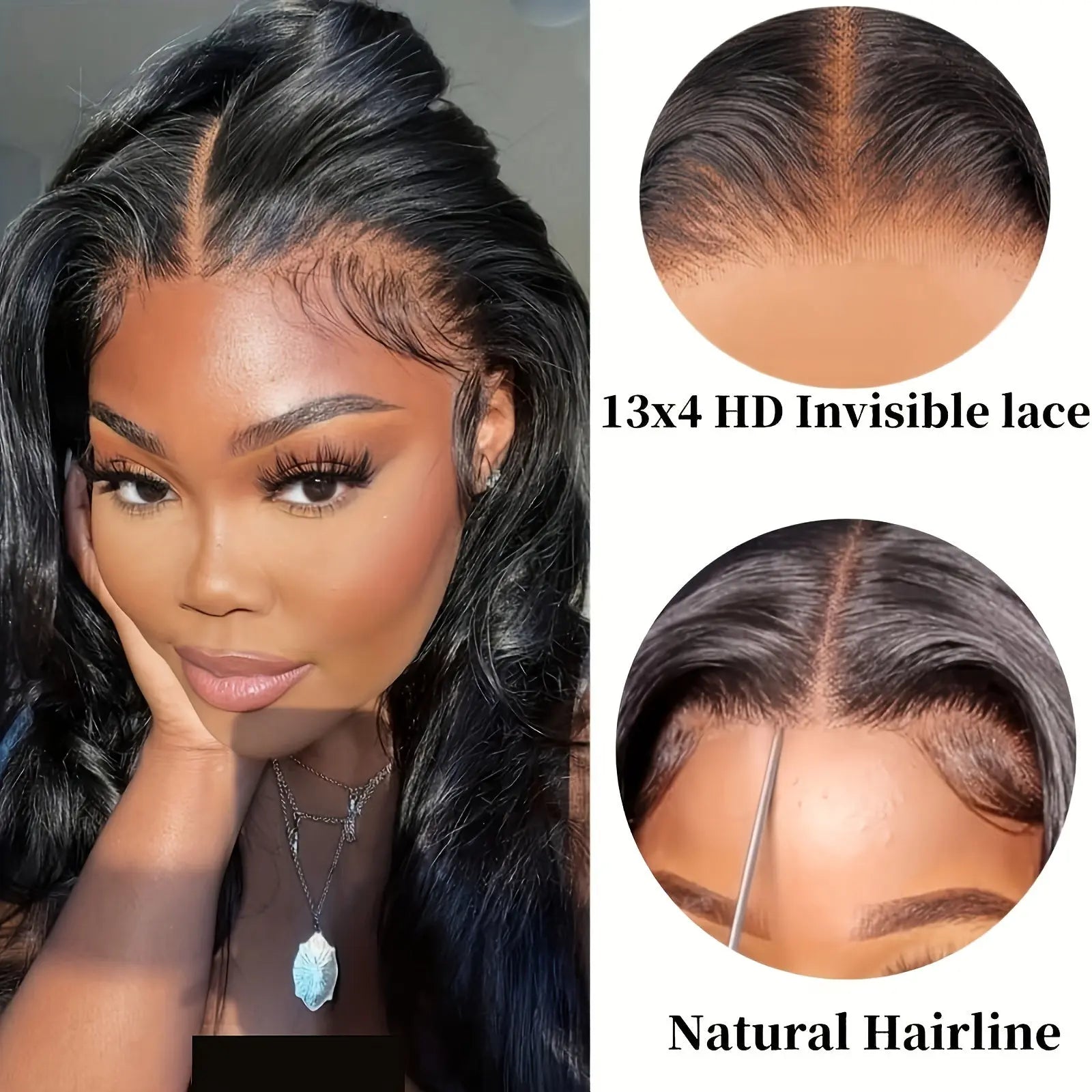 13x4 Brazilian Hair Wigs - Luxurious Smooth Body Wave, Glueless & HD Lace Front, Pre-Cut, Pre-Plucked, 180% Density, Effortless Style for Beginners - Perfect for All Women Seeking a Natural Look