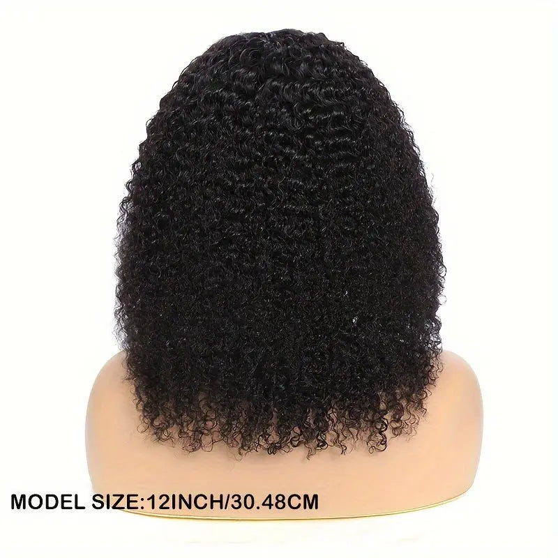 Kinky Curly Lace Front Wigs Human Hair 4x4x1 Lace Closure Wigs 180% Density Kinky Curly Wigs with Brazilian Remy Hair Unprocessed Virgin Hair Wig Natural Color