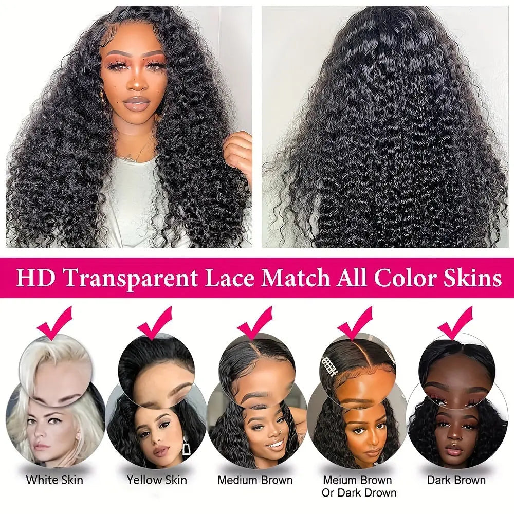 200% Density Put On and Go Wig 6X5 HD Lace Closure Wigs Human Hair Deep Wave Glueless Wigs Human Hair Pre Cut Lace No Glue 3 Seconds To Wear Brazilian Virgin Hair