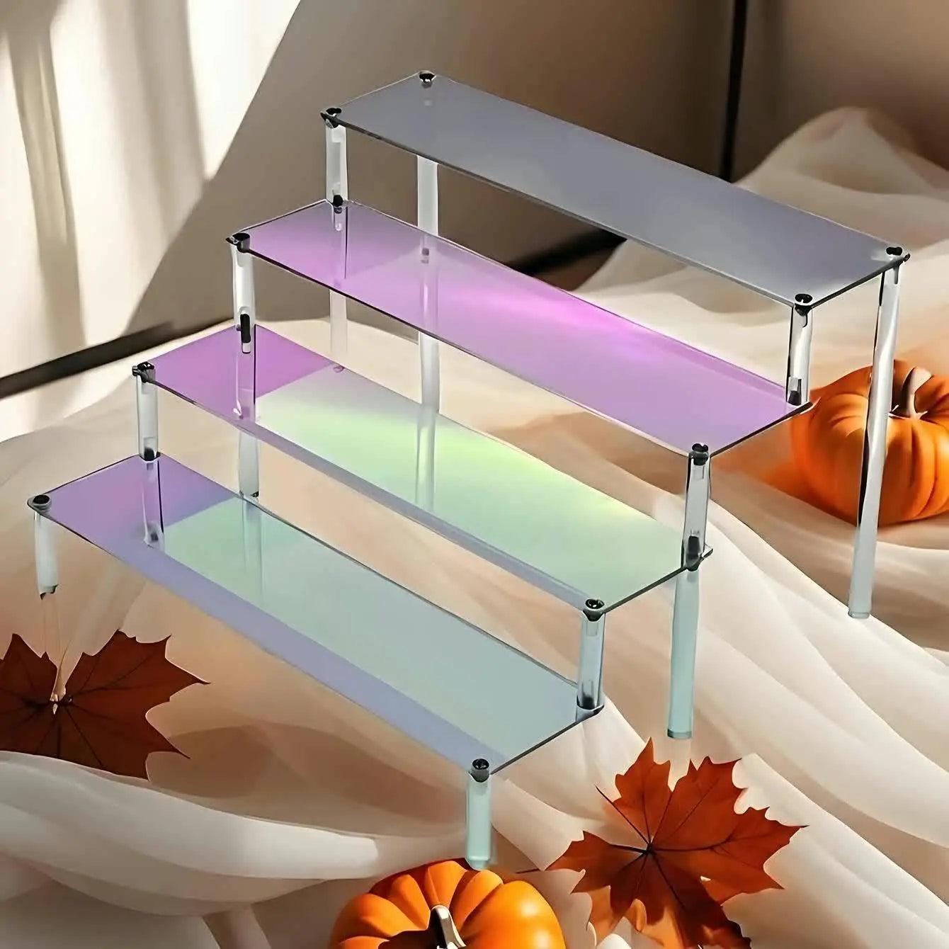 Luxury Colorful Acrylic Display Stand - Adjustable Multi-Layer Shelf for Jewelry, Cosmetics, Perfumes & Antiques - Perfect for Home Decor, Exhibition Rack Avivanastore
