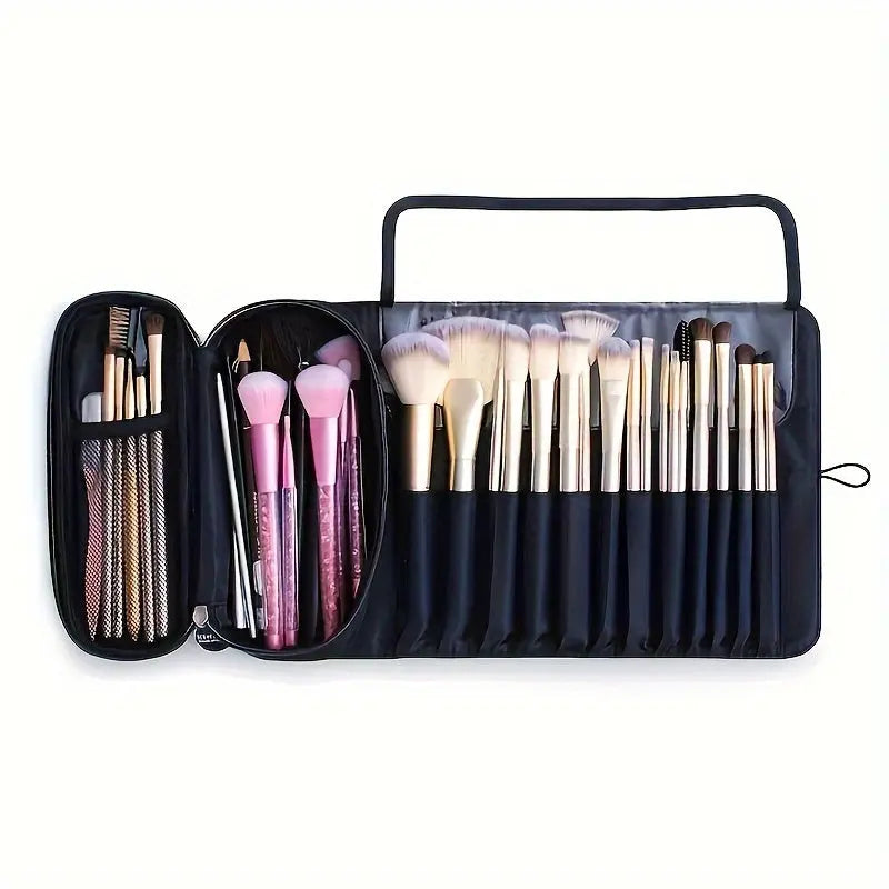 Large Capacity Makeup Brush Organizer Bag - Multi-Functional Korean Style Portable Cosmetic Pouch for Students Avivanastore