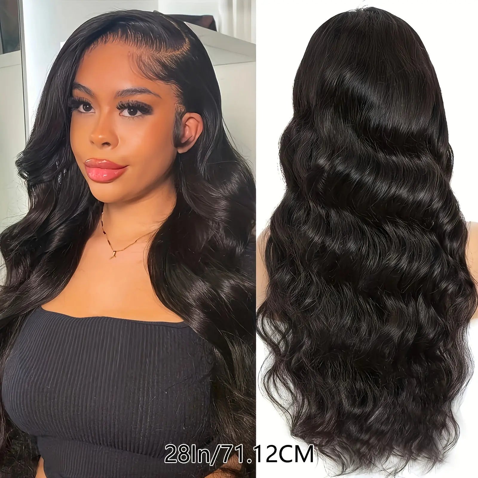 13x4 Brazilian Hair Wigs - Luxurious Smooth Body Wave, Glueless & HD Lace Front, Pre-Cut, Pre-Plucked, 180% Density, Effortless Style for Beginners - Perfect for All Women Seeking a Natural Look