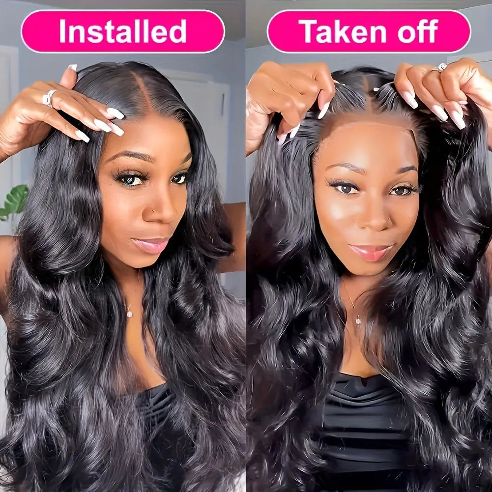 13x4 Brazilian Hair Wigs - Luxurious Smooth Body Wave, Glueless & HD Lace Front, Pre-Cut, Pre-Plucked, 180% Density, Effortless Style for Beginners - Perfect for All Women Seeking a Natural Look
