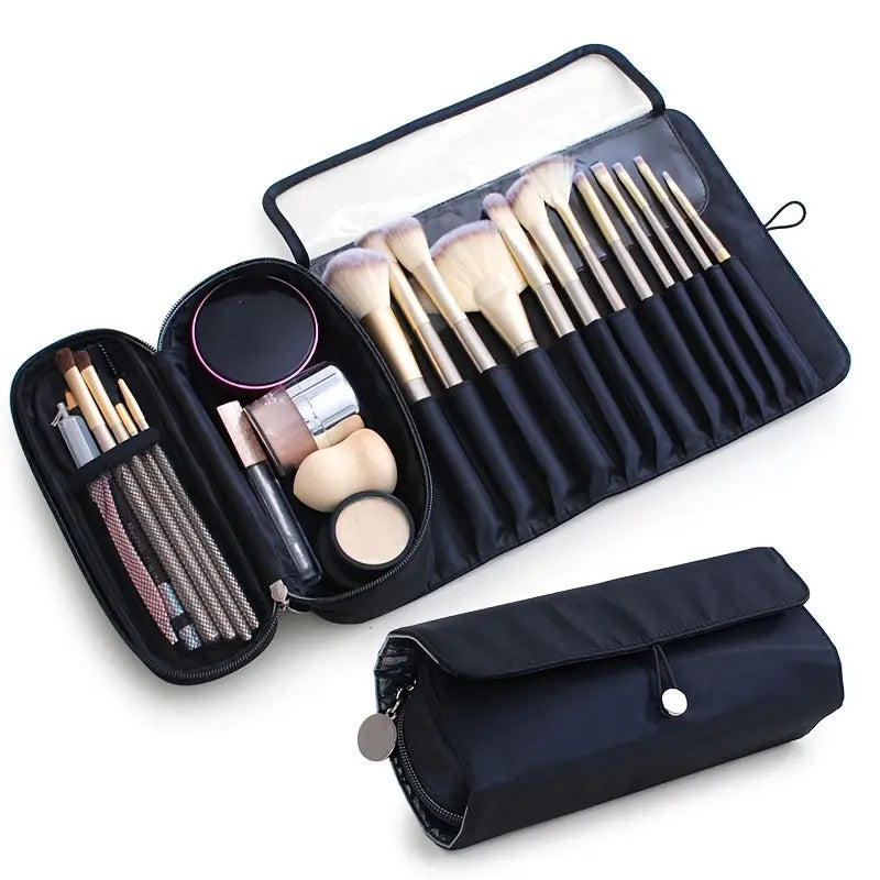Large Capacity Makeup Brush Organizer Bag - Multi-Functional Korean Style Portable Cosmetic Pouch for Students Avivanastore