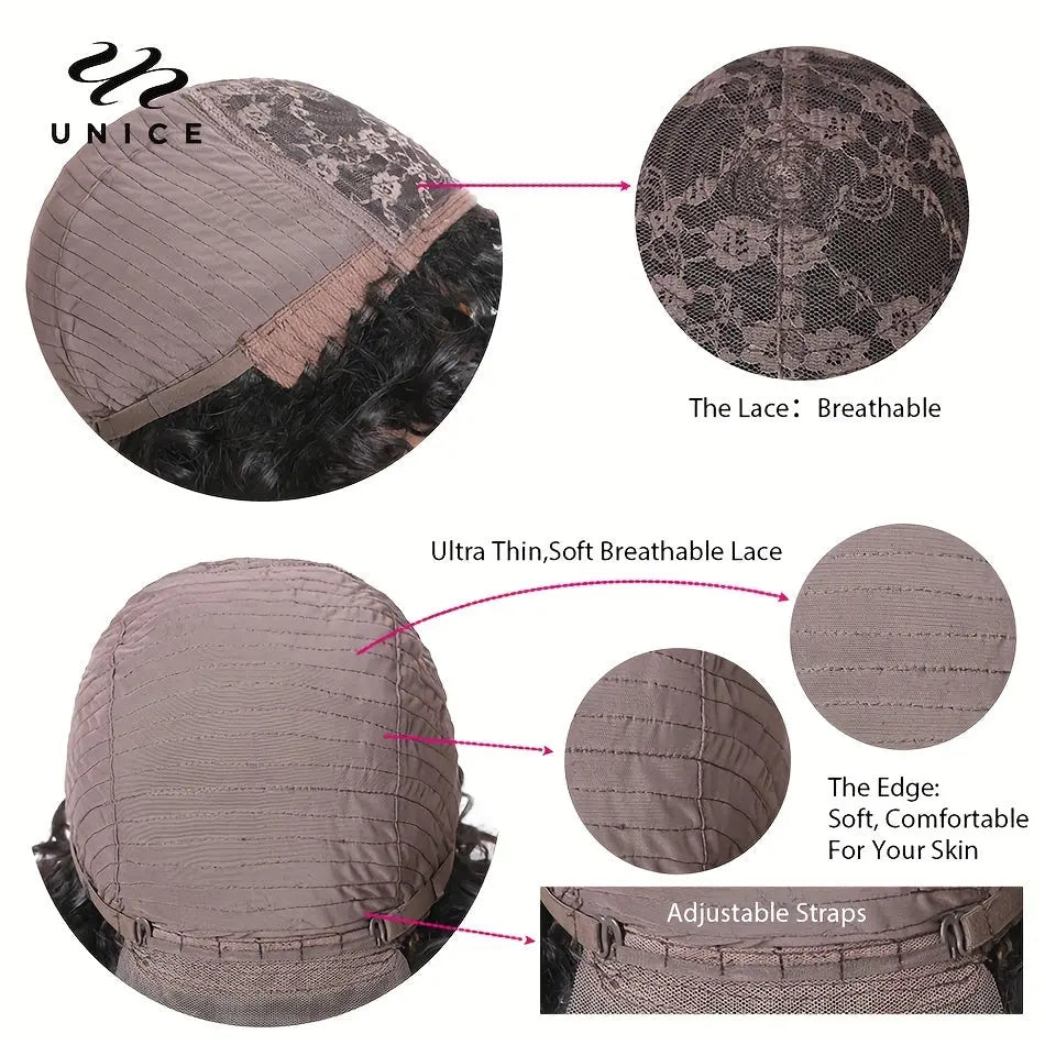 [Short Bouncy Pixie Cut Wig] Unice Hair Short Loose Curly Wigs Brazilian Hair Bouncy Waves Pixie Cut Wig Fluffy Curls Bob Wig For Women Human Hair Wigs